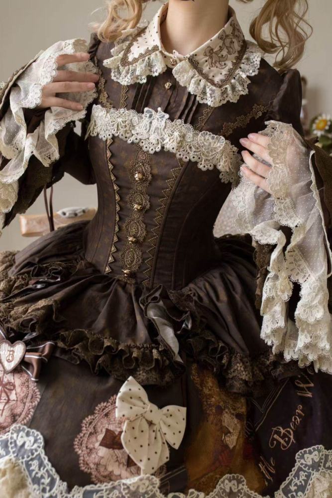 Little Bear Workshop Retro Lolita OP JSK and Corset
