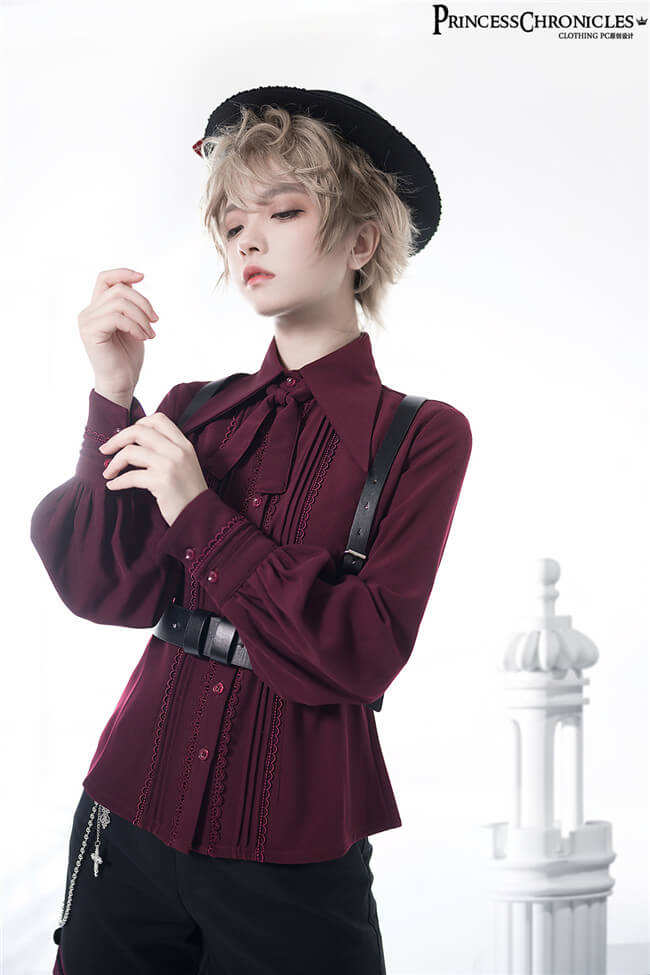 Princess Chronicles Ouji Fashion Blouse Black White Red Green Size M - In Stock
