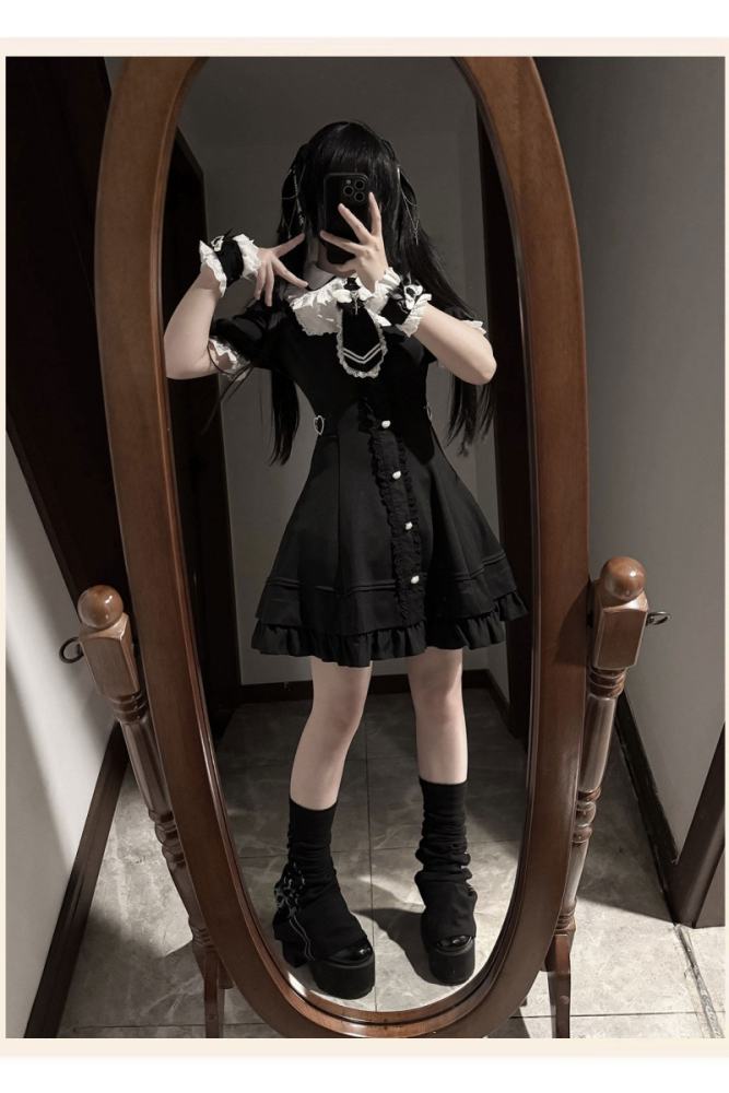Yoshiki ~Angel Creed~ Lacework Patchwork Plus Size Jirai Kei Dress