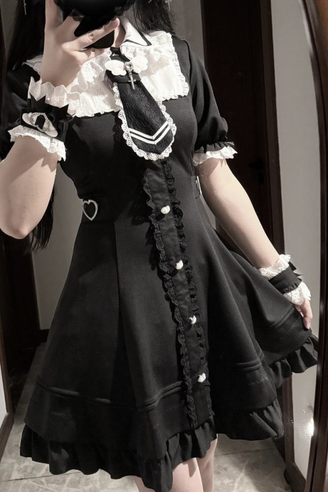 Yoshiki ~Angel Creed~ Lacework Patchwork Plus Size Jirai Kei Dress