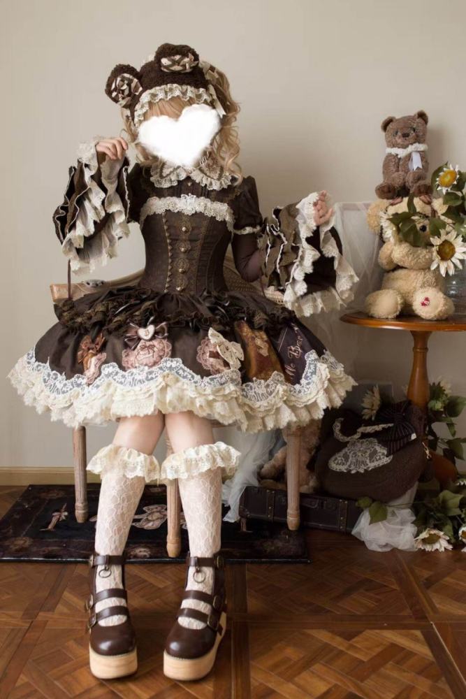 Little Bear Workshop Retro Lolita OP JSK and Corset