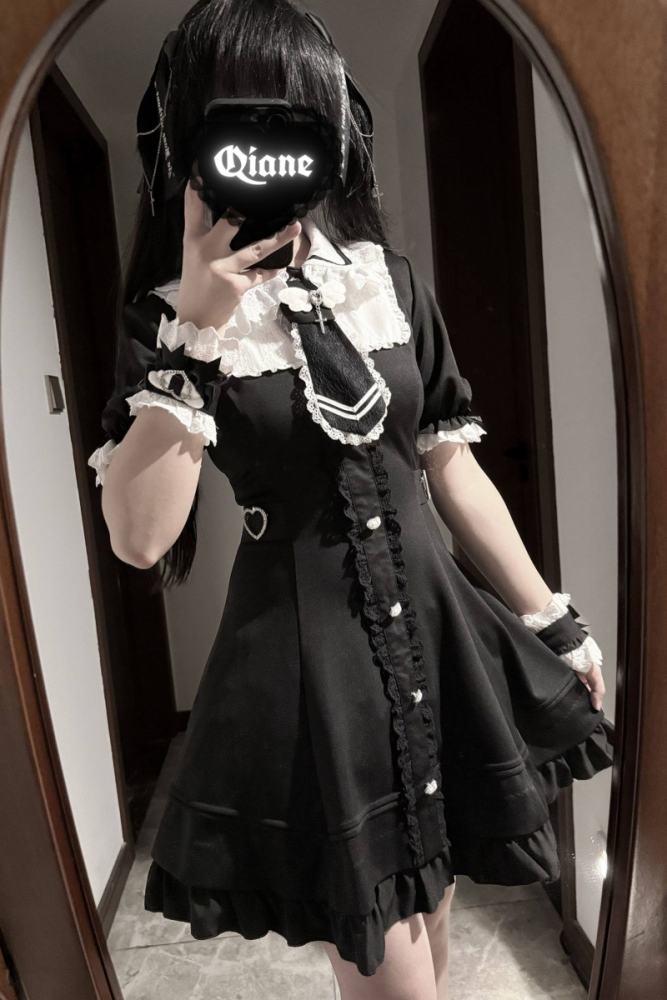 Yoshiki ~Angel Creed~ Lacework Patchwork Plus Size Jirai Kei Dress