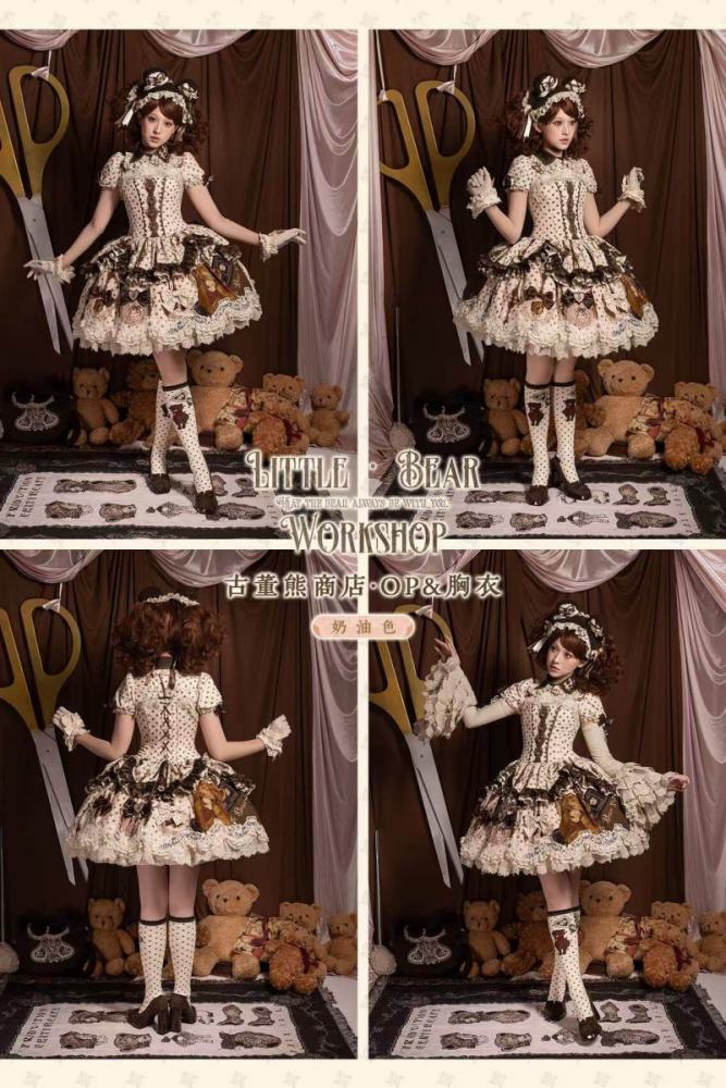 Little Bear Workshop Retro Lolita OP JSK and Corset