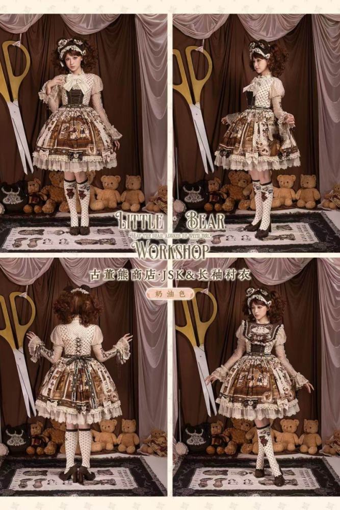Little Bear Workshop Retro Lolita OP JSK and Corset