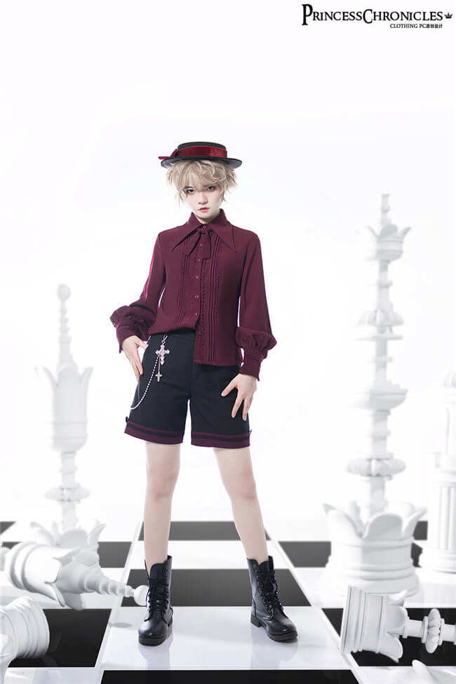 Princess Chronicles Ouji Fashion Blouse Black White Red Green Size M - In Stock