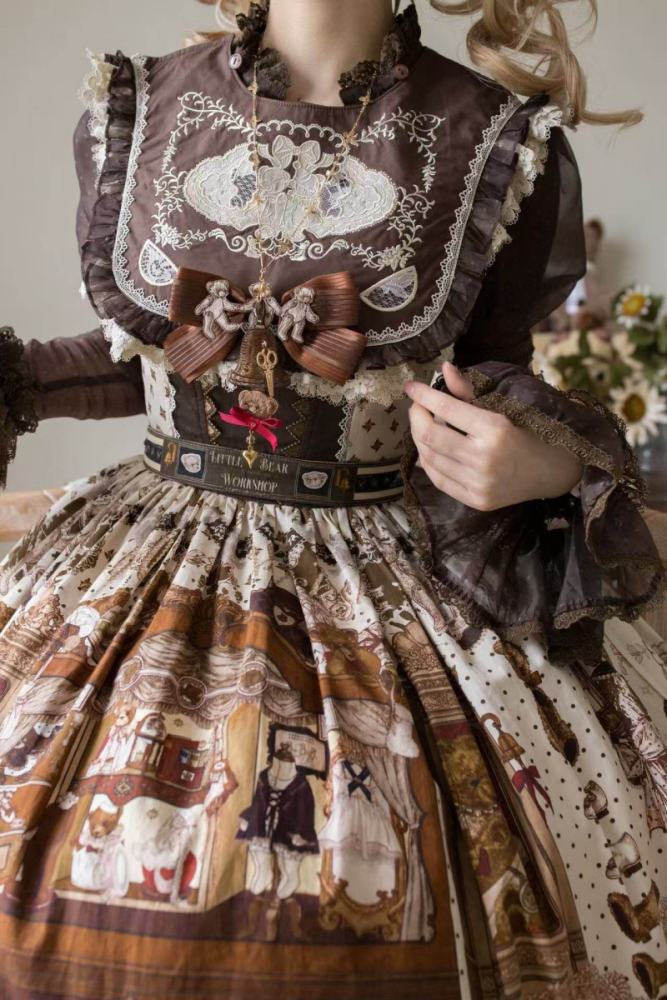 Little Bear Workshop Retro Lolita OP JSK and Corset