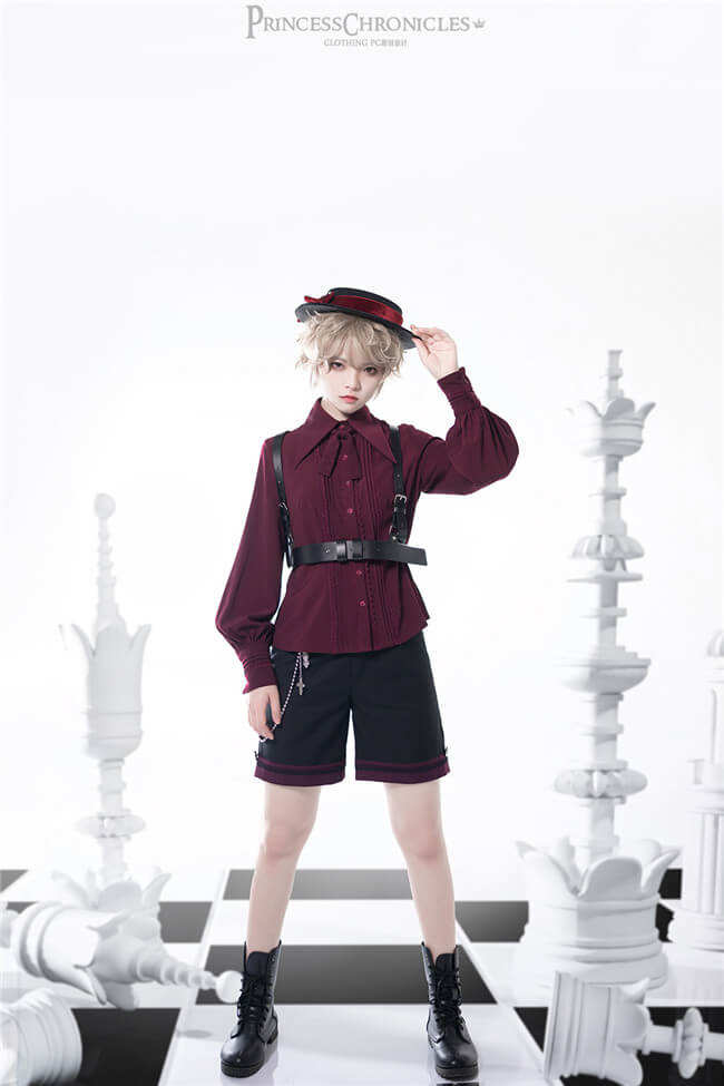 Princess Chronicles Ouji Fashion Blouse Black White Red Green Size M - In Stock