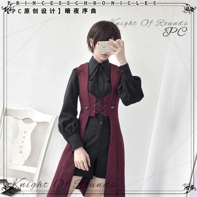 Princess Chronicles Ouji Fashion Blouse Black White Red Green Size M - In Stock