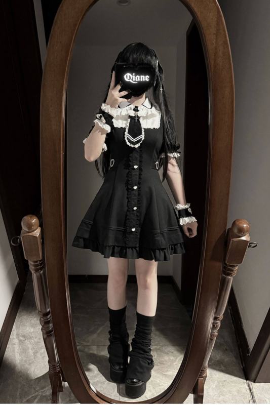 Yoshiki ~Angel Creed~ Lacework Patchwork Plus Size Jirai Kei Dress
