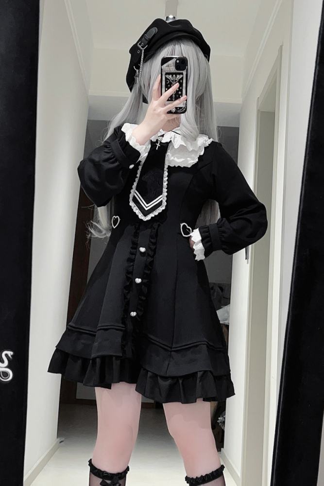 Yoshiki ~Angel Creed~ Lacework Patchwork Plus Size Jirai Kei Dress