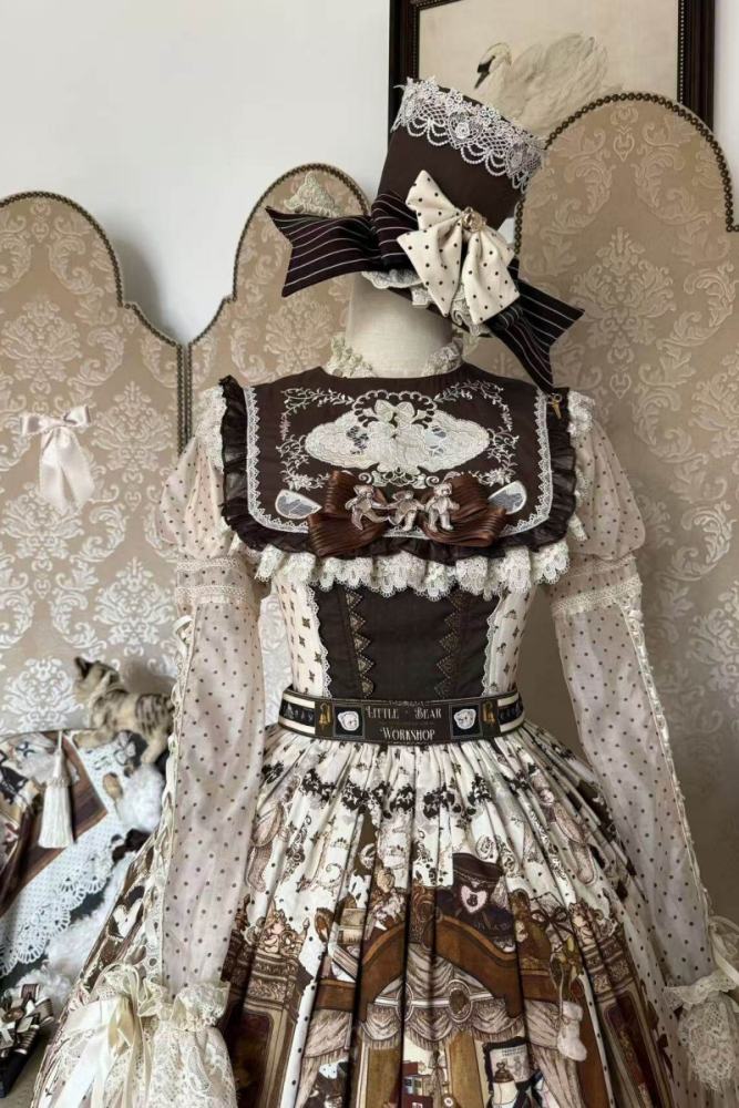 Little Bear Workshop Retro Lolita Headdress Stockings and Bag