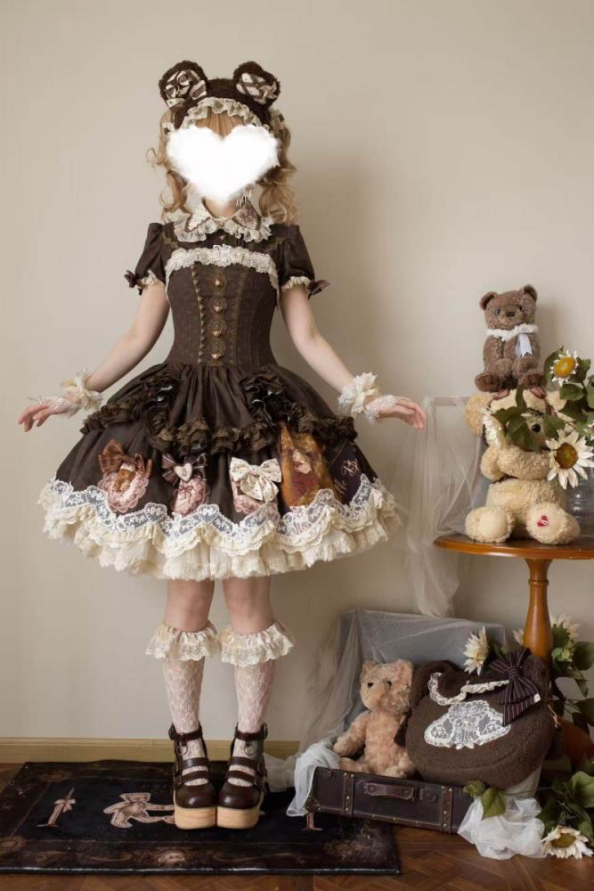 Little Bear Workshop Retro Lolita OP JSK and Corset