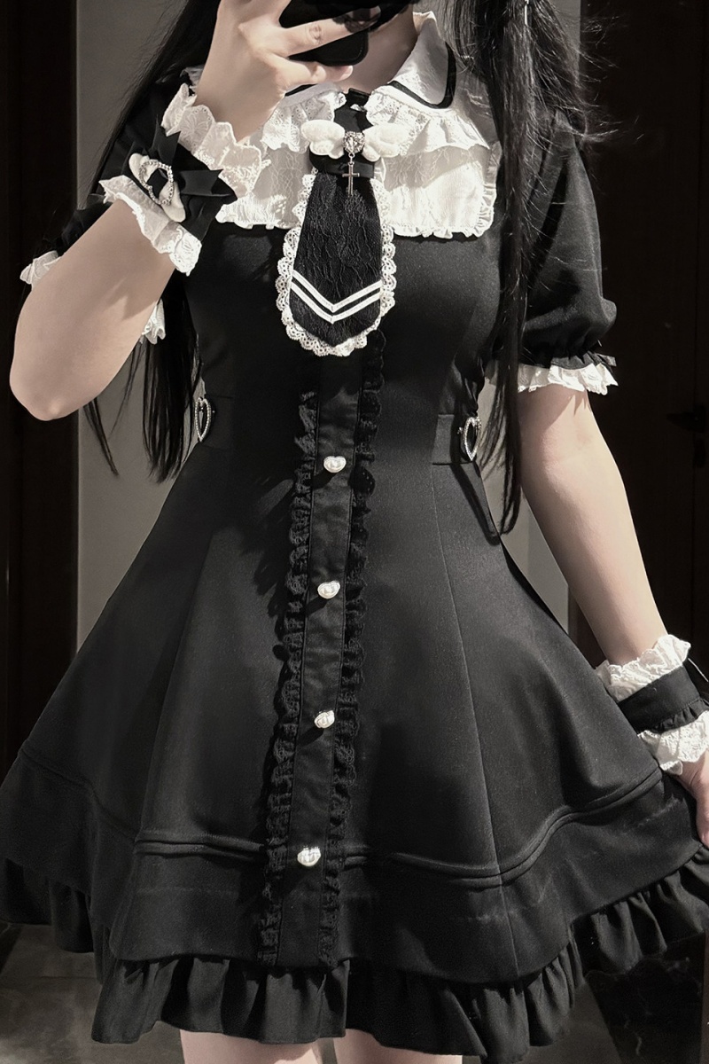 Yoshiki ~Angel Creed~ Lacework Patchwork Plus Size Jirai Kei Dress