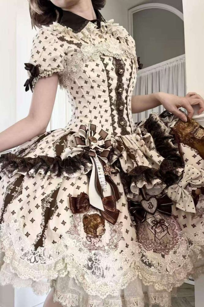 Little Bear Workshop Retro Lolita OP JSK and Corset