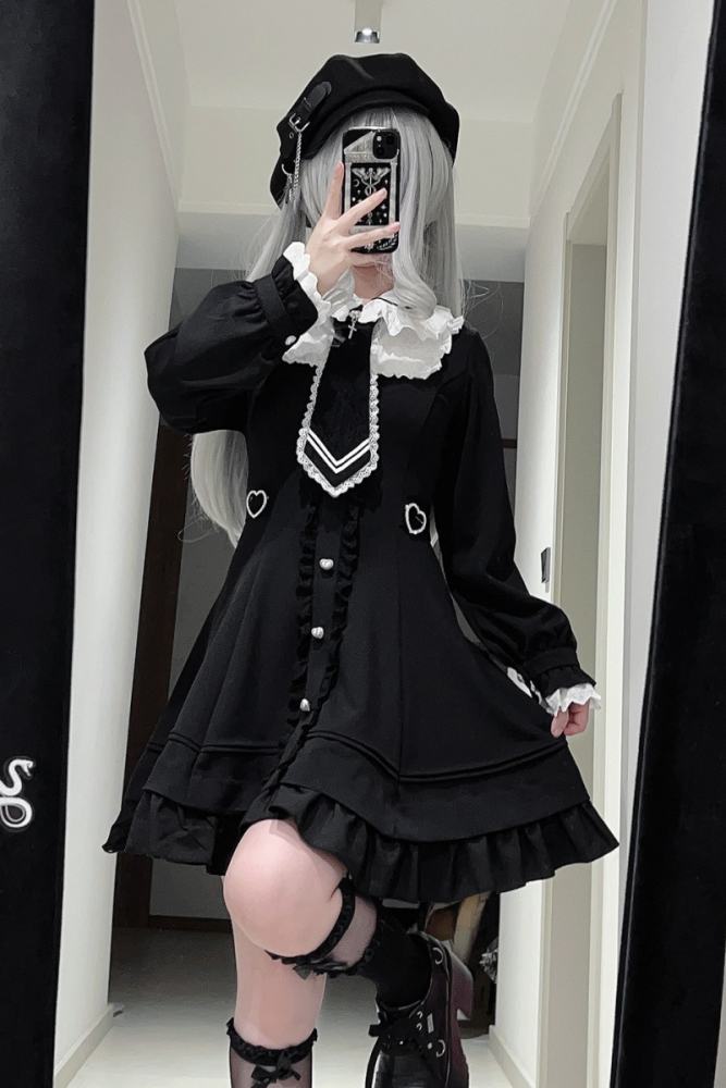 Yoshiki ~Angel Creed~ Lacework Patchwork Plus Size Jirai Kei Dress