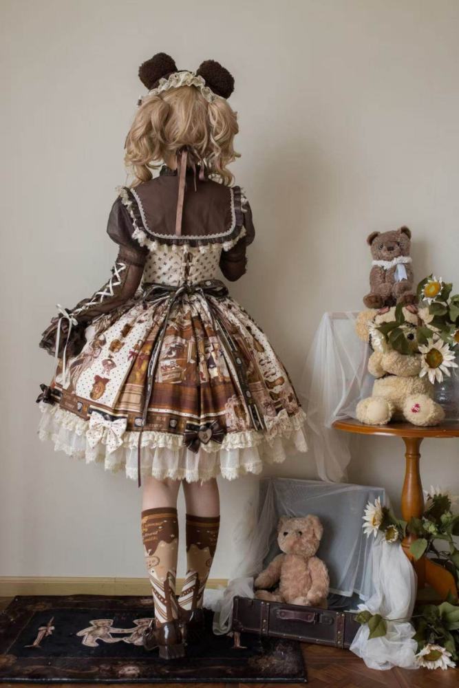 Little Bear Workshop Retro Lolita OP JSK and Corset