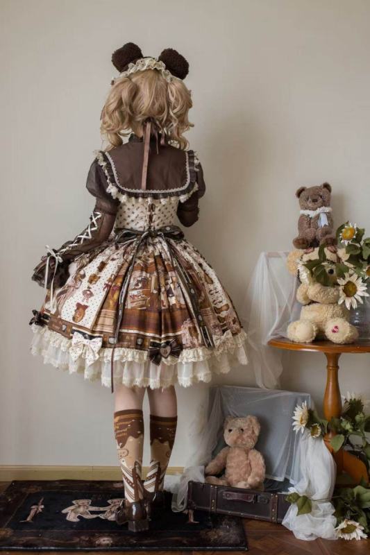 Little Bear Workshop Retro Lolita OP JSK and Corset