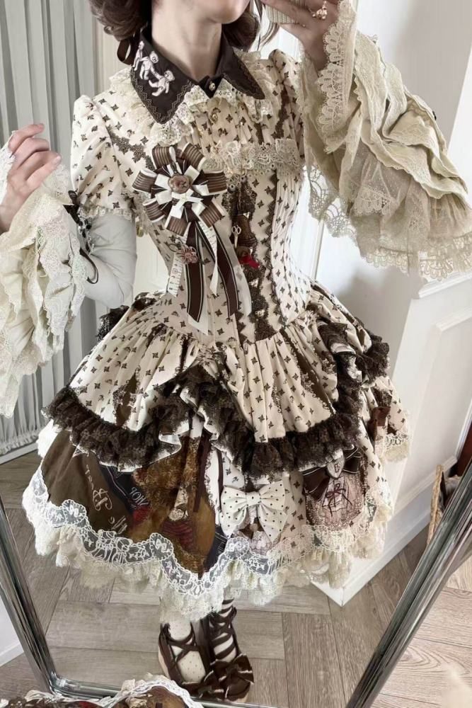 Little Bear Workshop Retro Lolita OP JSK and Corset
