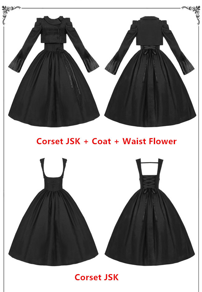 Withpuji Night Traveler Black Lolita Dress, Coat, Blouse and Accessories