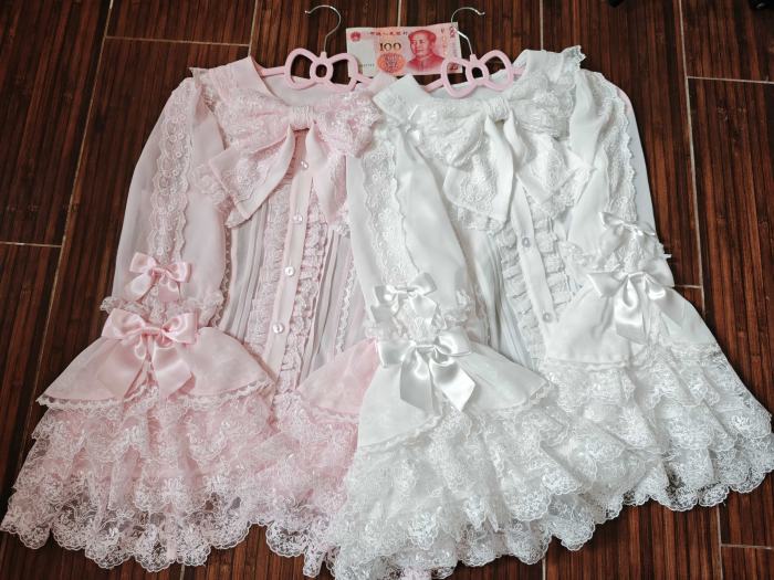 Seventh Doll ~Princess Pearl~ Retro Lolita Pink OP JSK and Blouse