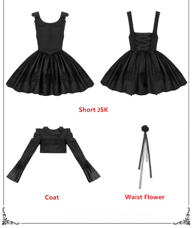 Withpuji Night Traveler Black Lolita Dress, Coat, Blouse and Accessories