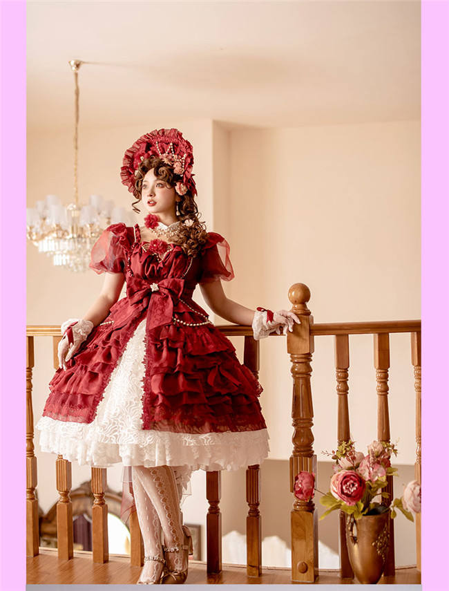 Waltz Short Sleeves Elegant Lolita One Piece