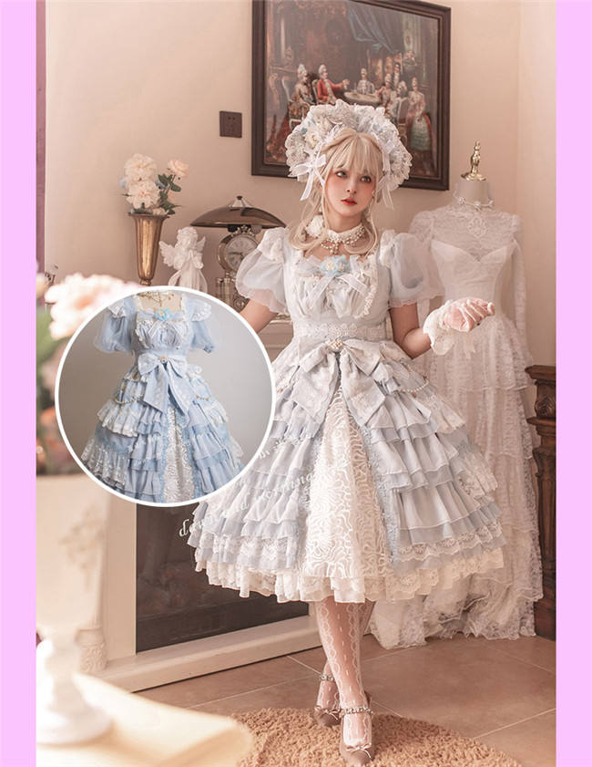 Waltz Short Sleeves Elegant Lolita One Piece