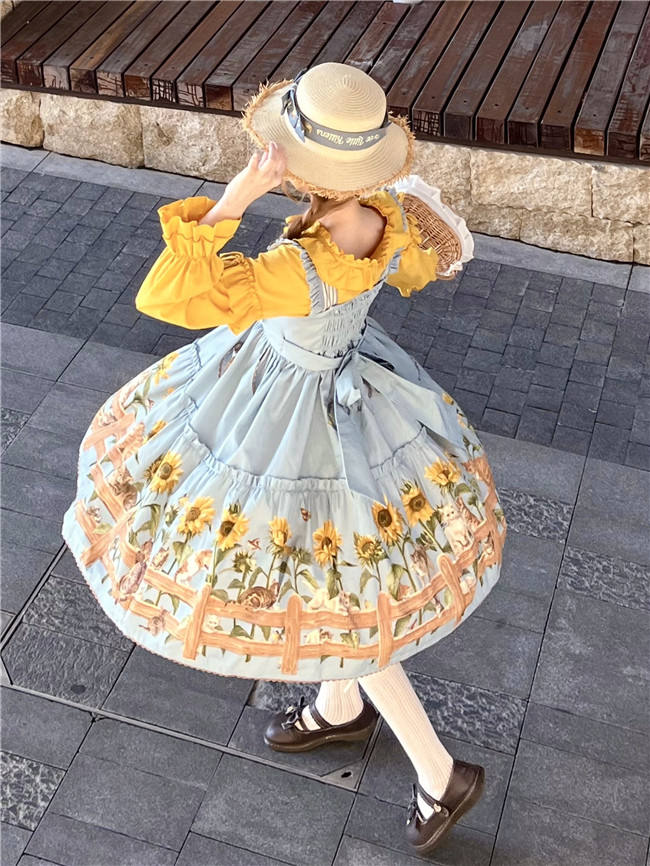 kitten and Sunflower Sweet Lolita Dress, Blouse and Accessories