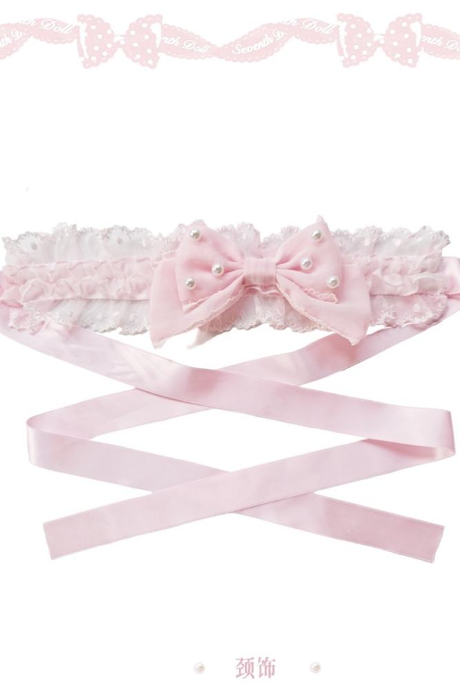 Seventh Doll ~Princess Pearl~ Lolita Bonnet Choker and Head Veil