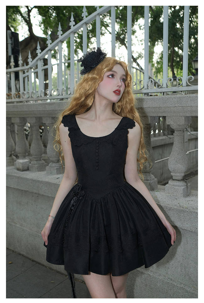Withpuji Night Traveler Black Lolita Dress, Coat, Blouse and Accessories