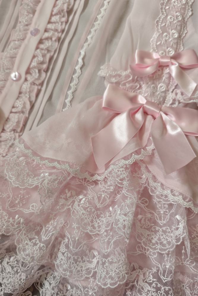 Seventh Doll ~Princess Pearl~ Retro Lolita Pink OP JSK and Blouse