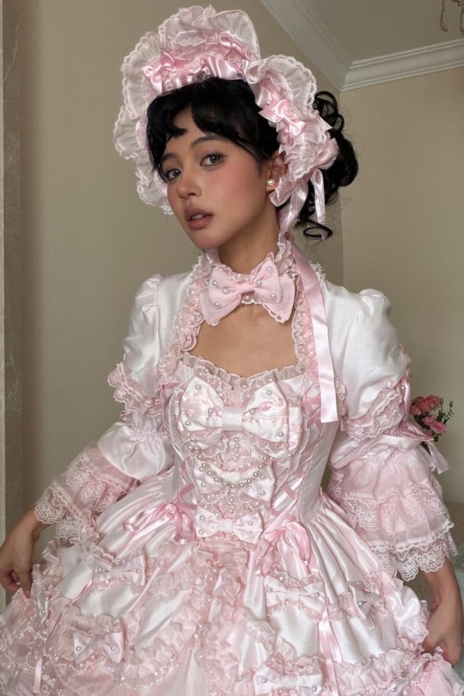 Seventh Doll ~Princess Pearl~ Lolita Bonnet Choker and Head Veil
