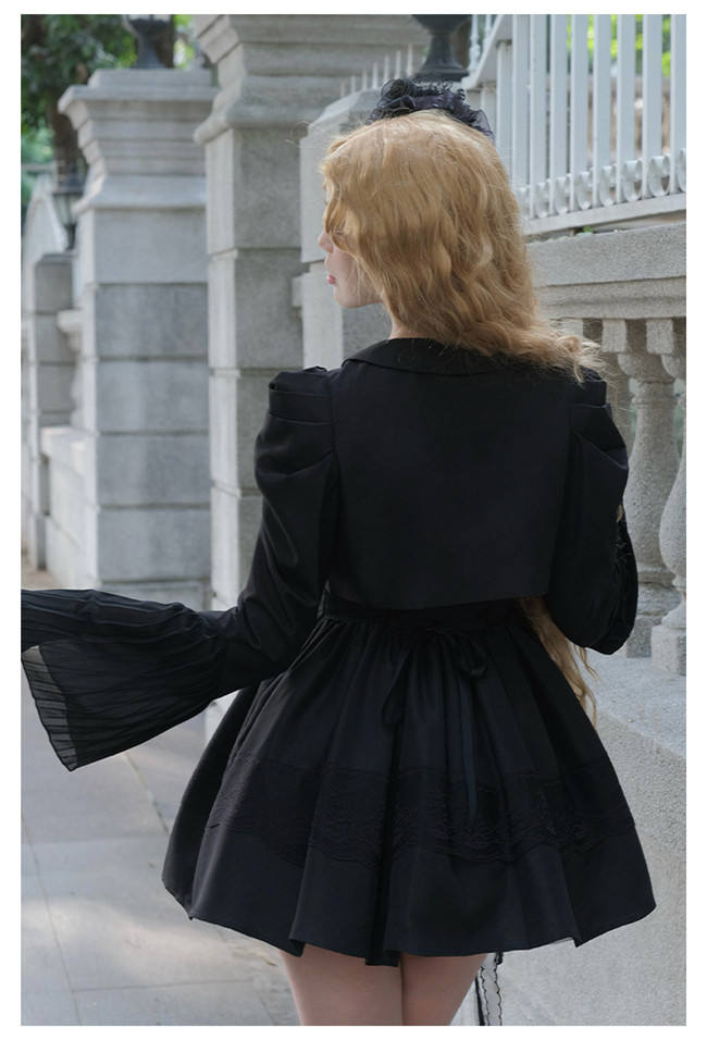 Withpuji Night Traveler Black Lolita Dress, Coat, Blouse and Accessories
