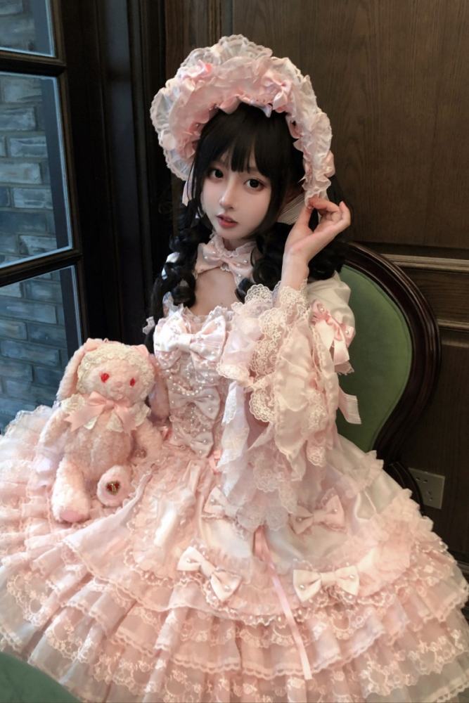 Seventh Doll ~Princess Pearl~ Lolita Bonnet Choker and Head Veil