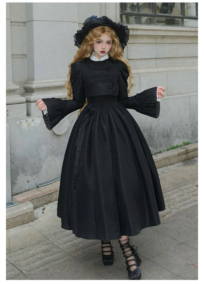 Withpuji Night Traveler Black Lolita Dress, Coat, Blouse and Accessories