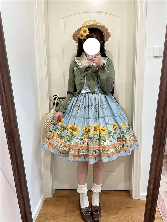 kitten and Sunflower Sweet Lolita Dress, Blouse and Accessories