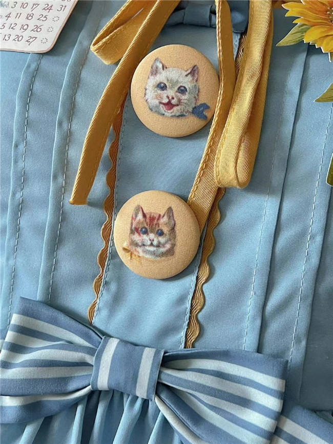 kitten and Sunflower Sweet Lolita Dress, Blouse and Accessories
