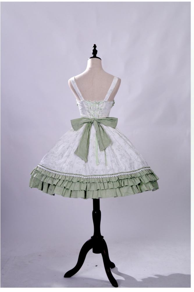 Rose Ruins ~Summer Rose~ Lolita Cotton Green Jumper Skirt