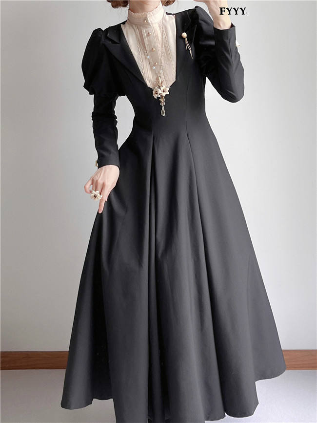 The Muppet Occupied Book Black Long Sleeves Classic Lolita Dress