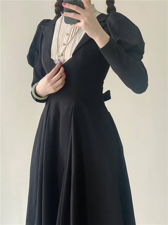 The Muppet Occupied Book Black Long Sleeves Classic Lolita Dress