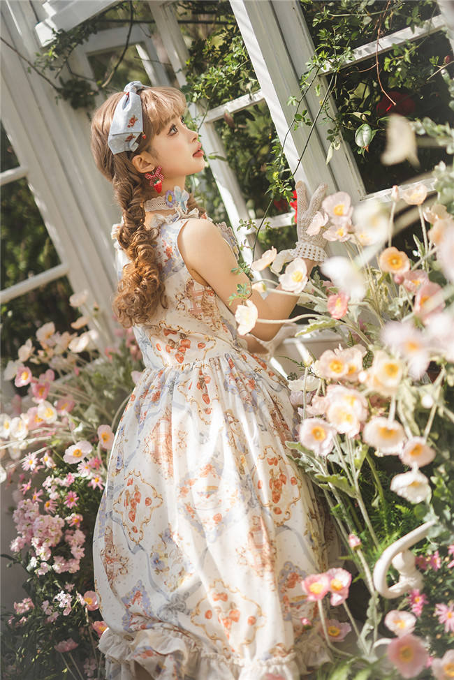 Miss Point Kitty and Rose Prints Daily Wear Lolita Jumper Dress