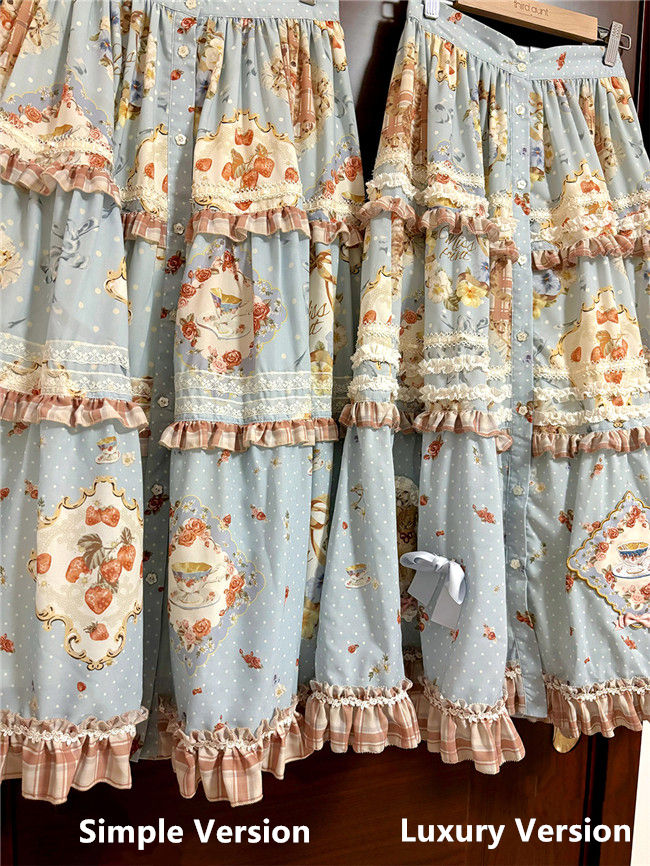 Miss Point Kitty and Rose Prints Lolita Skirt