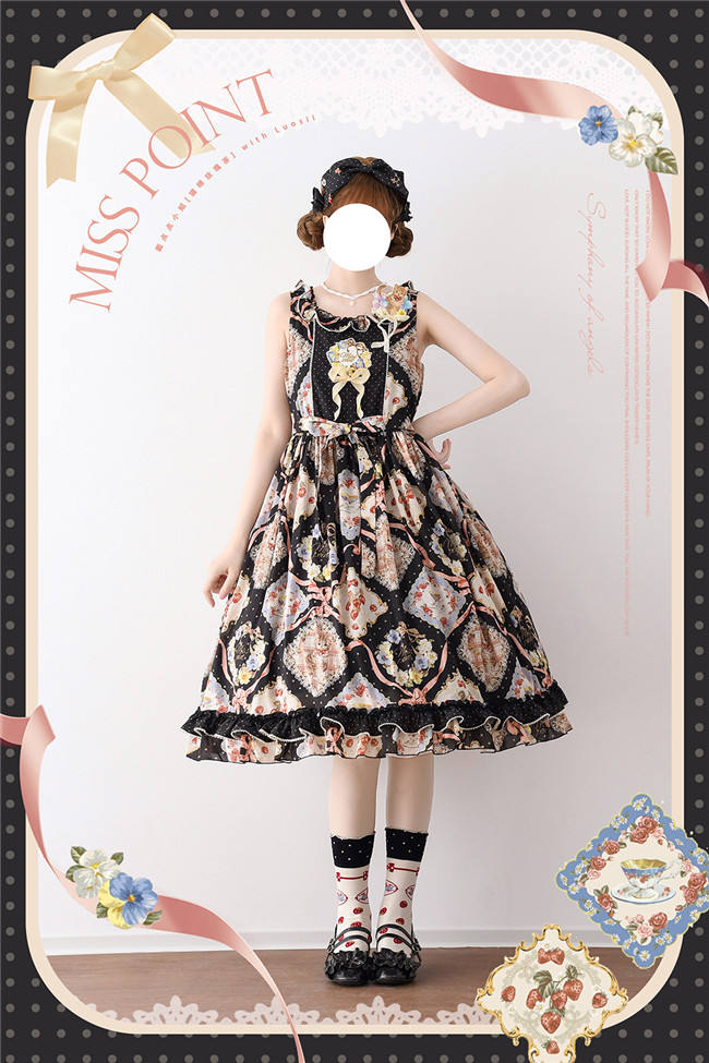 Miss Point Kitty and Rose Prints Daily Wear Lolita Jumper Dress