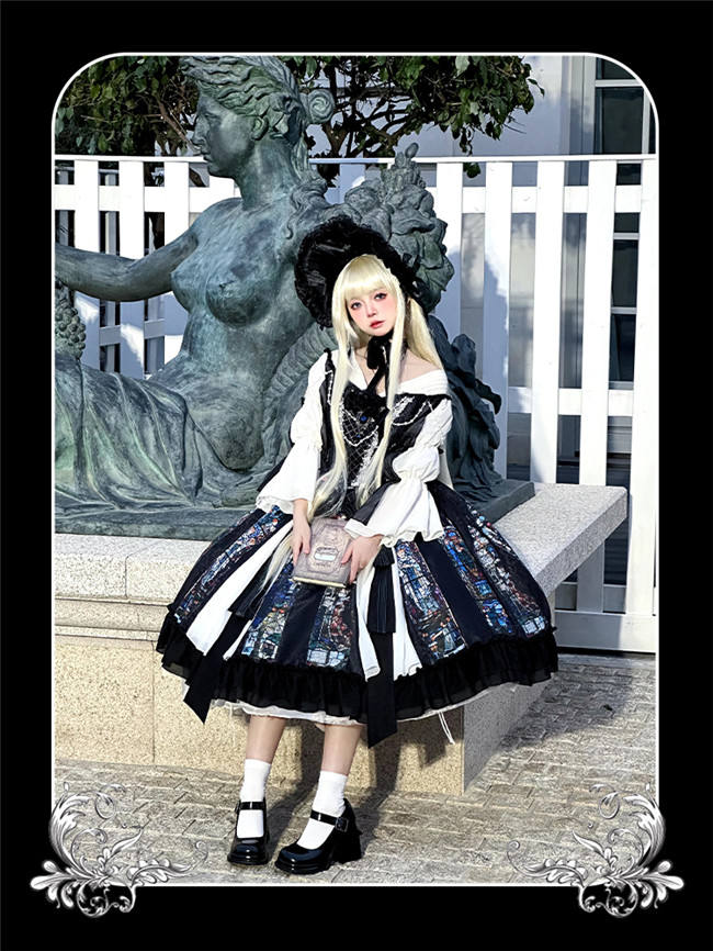 Ying Luo Fu Stained Glass Gothic Lolita Dress
