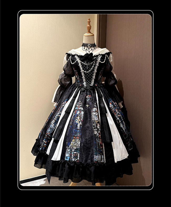 Ying Luo Fu Stained Glass Gothic Lolita Dress