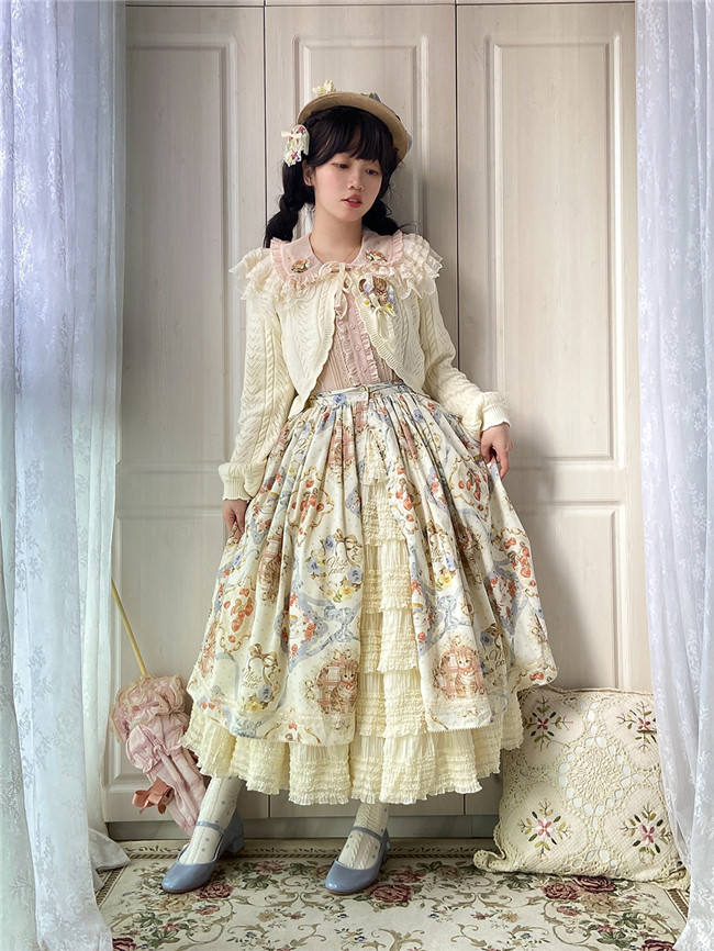 Miss Point Kitty and Rose Prints Daily Wear Lolita Skirt