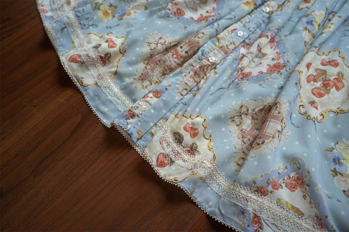 Miss Point Kitty and Rose Prints Daily Wear Lolita Skirt