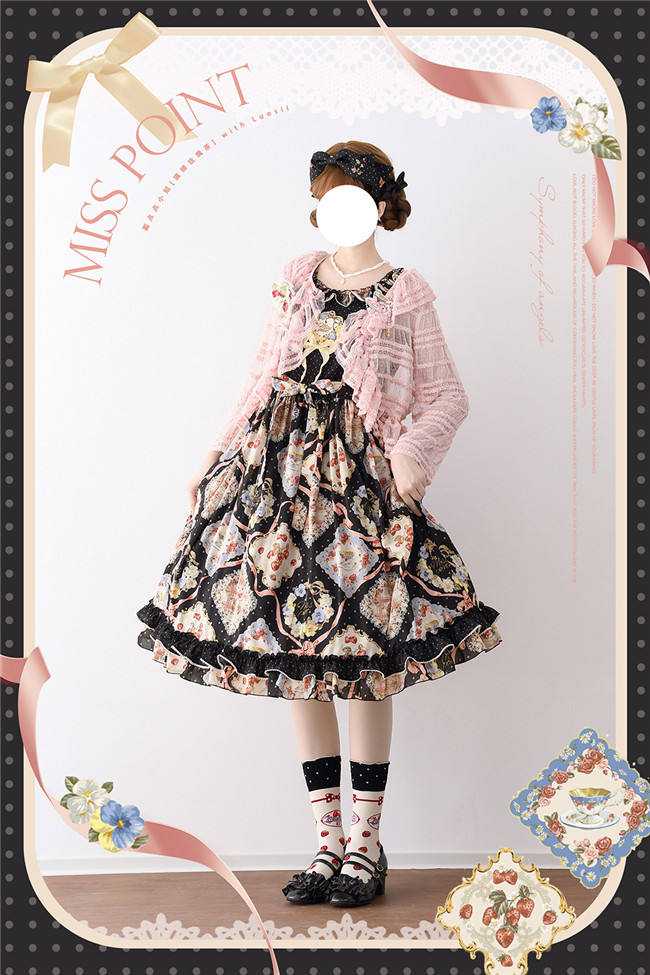 Miss Point Kitty and Rose Prints Daily Wear Lolita Jumper Dress