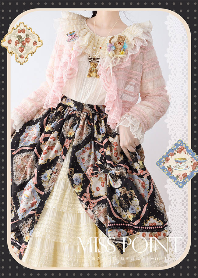 Miss Point Kitty and Rose Prints Daily Wear Lolita Skirt