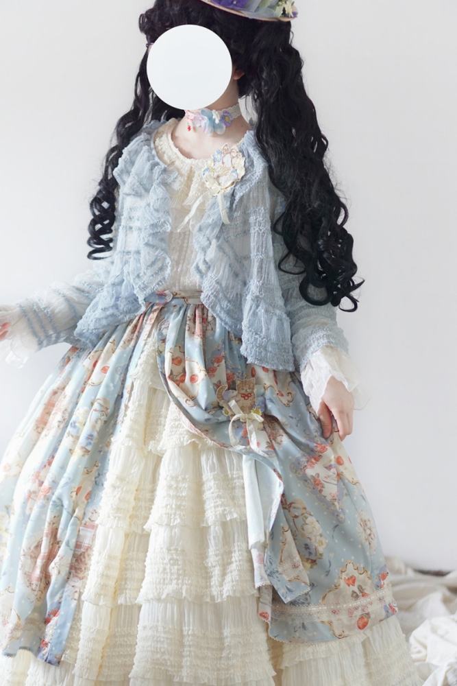 Miss Point Kitty and Rose Prints Daily Wear Lolita Skirt